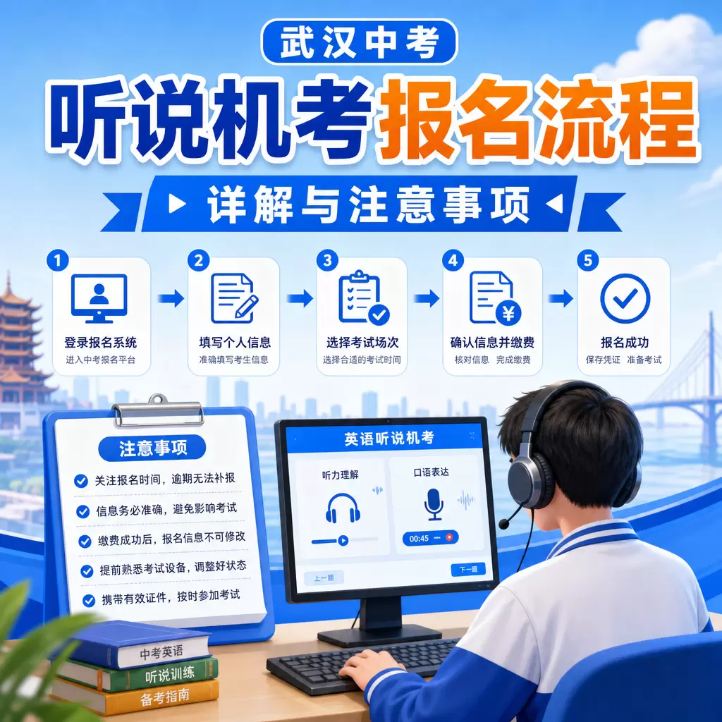 武汉中考听说机考报名流程详解与注意事项